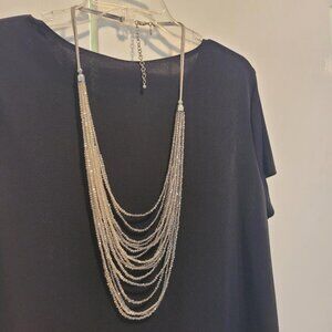 Chicos Crystal Waterfall Necklace